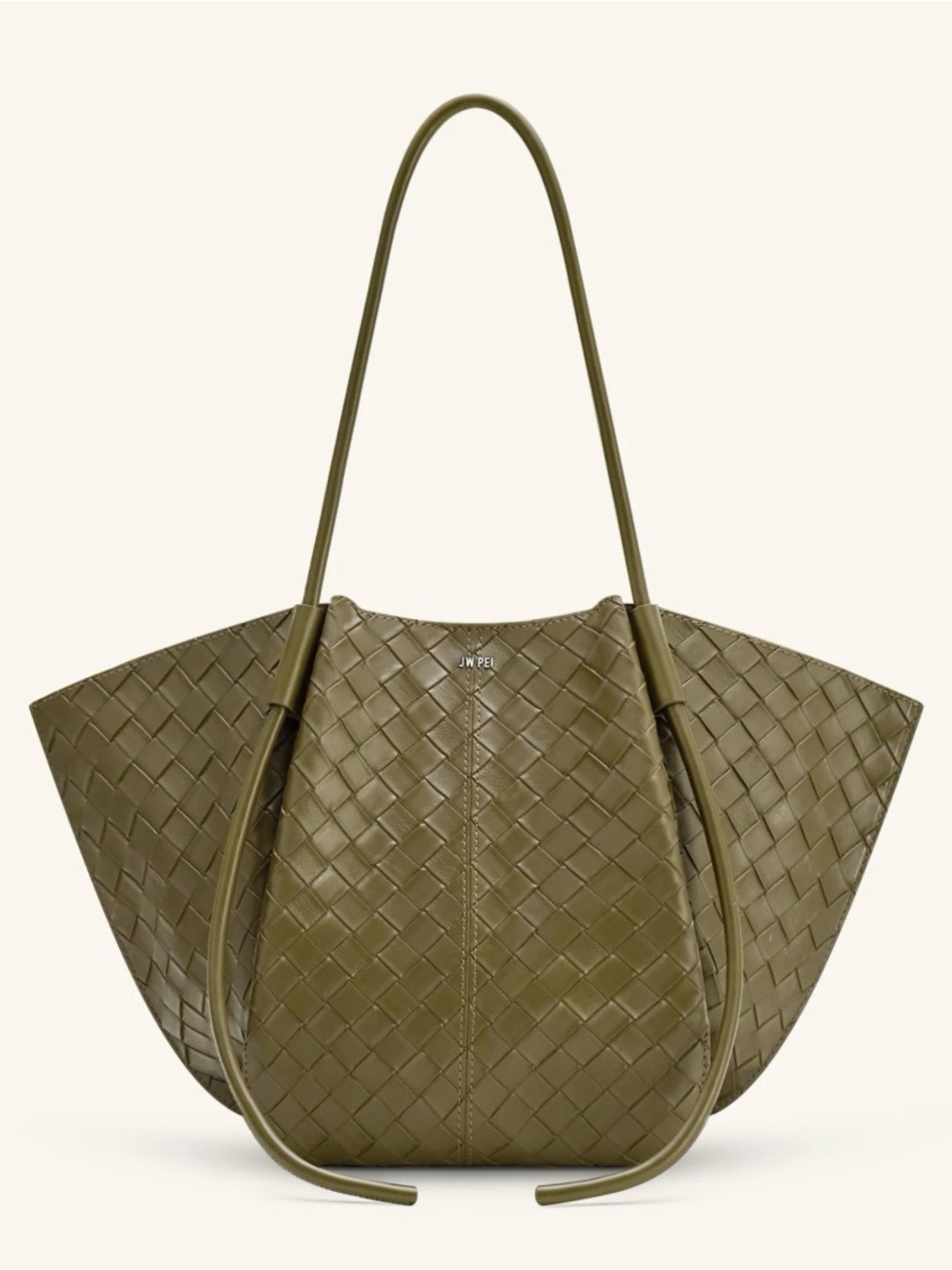 JW PEI Olive Woven Tote Bag